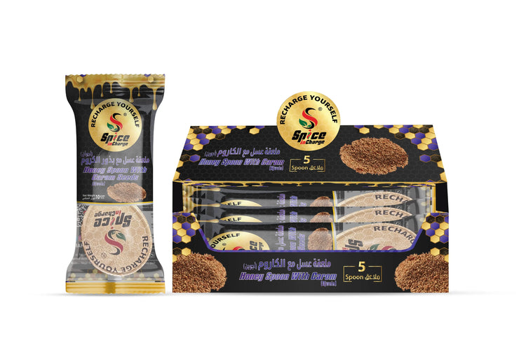 Honey Spoon With Carom Seeds Spice In Charge